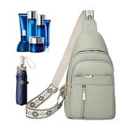 Petit sac à bandoulière pour homme - Sac à bandoulière en cuir synthétique avec une seule épaule, porte-monnaie avec plusieurs poches décontractées, petit sac à bandoulière, sac banane pour filles