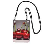 Petit sac à bandoulière pour téléphone portable avec imprimé cerises chiliennes noires en diagonale, pour le shopping, la marche, noir, One Size, Transportez un sac pour téléphone portable en