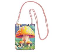 Petit sac à bandoulière pour téléphone portable avec imprimé champignon de rêve noir, mignon pour transporter un sac à main mobile en diagonale, pour le shopping, la marche, rose, taille unique