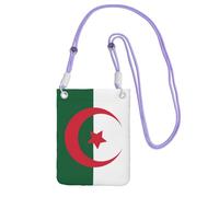 Petit sac à bandoulière pour téléphone portable avec imprimé drapeau noir de l'Algérie, mignon pour transporter un sac à main mobile en diagonale, pour le shopping, la marche, violet, Taille unique