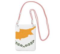 Petit sac à bandoulière pour téléphone portable avec imprimé drapeau rose de Chypre, mignon pour transporter un sac à main mobile en diagonale, pour le shopping, la marche