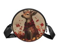 Petit sac à bandoulière pour téléphone portable, portefeuille avec grande capacité et bandoulière réglable pour femme et fille Motif tigre d'automne, Cerf sika feuille d'érable, 7x1.8 in