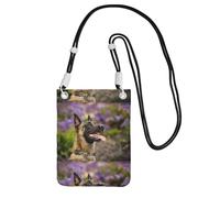 Petit sac à bandoulière pour téléphone portable, portefeuille, sac à main, sac à bandoulière, Malinois belge, animaux de compagnie, chiens, Malinois belge,Noir