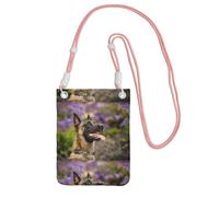 Petit sac à bandoulière pour téléphone portable, portefeuille, sac à main, sac à bandoulière, Malinois belge, animaux de compagnie, chiens, Malinois belge,Rose