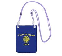 Petit sac à bandoulière pour téléphone portable pour femme, mini sac à bandoulière tendance pour téléphone portable, imprimé drapeau de l'État de l'Oregon, violet, Taille unique