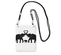 Petit sac à bandoulière pour transporter un sac de téléphone portable en diagonale vieux éléphant et jeune éléphant mini sac à main portefeuille pour téléphone intelligent