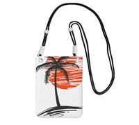 Petit sac à bandoulière pour transporter un sac de téléphone portable, illustration diagonale de palmiers, mini sac à main à bandoulière, portefeuille pour téléphone intelligent
