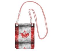 Petit sac à bandoulière pour transporter un téléphone portable en diagonale avec drapeau du Canada Mini sac à main portefeuille pour téléphone intelligent, rose, Taille unique