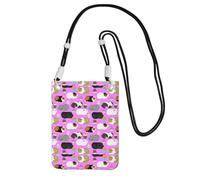 Petit sac à bandoulière pour transporter un téléphone portable en diagonale, cochons d'Inde et cupcakes Mini sac à main à bandoulière Portefeuille pour téléphone intelligent