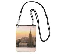 Petit sac à bandoulière pour transporter un téléphone portable en diagonale Empire State Building Mini sac à main à bandoulière Portefeuille pour téléphone intelligent