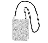 Petit sac à bandoulière pour transporter un téléphone portable en diagonale noir et blanc à pois mini sac à main portefeuille pour téléphone intelligent
