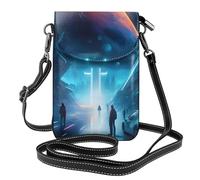 Petit sac à bandoulière Science Fiction Future pour femme en cuir synthétique avec emplacements pour cartes et sangle réglable