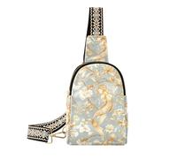 Petit sac à bandoulière tendance en cuir style William Morris Mermaid Marigold pour la randonnée