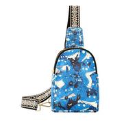 Petit sac à bandoulière tendance en forme de crocodile bleu, Crocodile bleu mignon dessin animé, 1 size