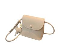 Petit sac à bandoulière tendance pour femme - Couleur unie - Petit éléphant décoratif en cuir souple - Sac à main en filet de voiture - Poche filet de voiture - Support de sac à main, kaki, Taille