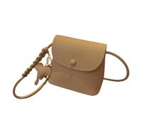 Petit sac à bandoulière tendance pour femme - Couleur unie - Petit éléphant décoratif en cuir souple - Sac à main en filet de voiture - Poche filet de voiture - Support de sac à main, marron, Taille