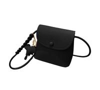 Petit sac à bandoulière tendance pour femme - Couleur unie - Petit éléphant décoratif en cuir souple - Sac à main en filet de voiture - Poche filet de voiture - Support de sac à main, Noir , Taille