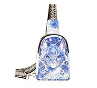 Petit sac à bandoulière tendance pour femme - Imperméable - Motif chat caracal - Taille 1, Chat caracal délicat de dessin animé, 1 size