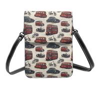 Petit sac à bandoulière vintage imprimé voiture pour femme, petit sac à main en cuir pour téléphone portable