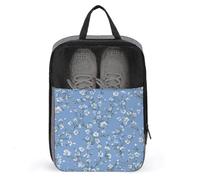 Petit sac à chaussures à motif floral bleu clair et blanc pour voyage, usage quotidien, sac de rangement anti-poussière pour chaussures de golf