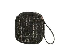 Petit sac à cosmétiques portable de voyage Sacs de rangement sanitaires Rouge à lèvres Sortir Mini H2s3 lors du transport sac de serviette, Noir , 1pcs
