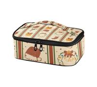 Petit sac à déjeuner avec doublure douce pour femme et fille, orange et rouge, motif « Merry Christmas »