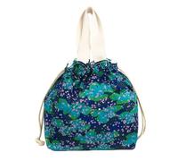 Petit sac à déjeuner bento réutilisable avec cordon de serrage, convient pour filles, adultes, femmes, travail, plage, camping, pique-nique (fleurs)