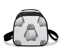 Petit sac à déjeuner gris à bandoulière, sac fourre-tout isotherme avec bandoulière réglable, boîte à déjeuner réutilisable pour le travail, le pique-nique, les voyages