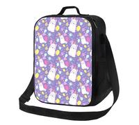 Petit sac à déjeuner isotherme pour homme et femme - Petite boîte à déjeuner avec motif de ballons d'alpaga et inscription Happy Birthday pour homme et femme - Sac isotherme doux pour adulte avec