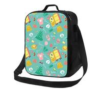 Petit sac à déjeuner isotherme pour homme et femme - Petite boîte à déjeuner Happy Summer pour homme et femme - Sac isotherme doux pour adulte avec bandoulière réglable