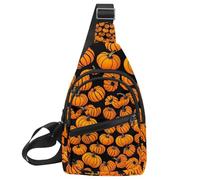 Petit sac à dos à bandoulière Helloween Pumkins 3_83 - Sac à dos à bandoulière pour voyage, sport, randonnée, Multicolore 15., 11.8x7x1.5in/30x18x4cm