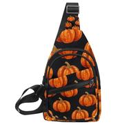 Petit sac à dos à bandoulière, sac de poitrine, sac de jour, Helloween Pumkins 2_136, Multicolore 06, 11.8x7x1.5in/30x18x4cm