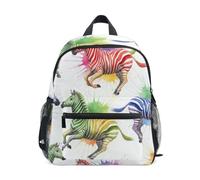 Petit sac à dos aquarelle zèbres arc-en-ciel pour tout-petits filles garçons, Aquarelle Zèbres Arc-en-ciel, Small, Sacs à dos cool imprimé football