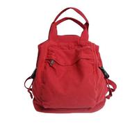 Petit sac à dos bohème en toile pour femme - Style vintage, parfait pour les voyages en plein air, un sac à dos décontracté au look grunge, hippie et Y2K, Rouge, One Size, Sacs à dos de jour