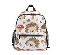 Petit sac à dos d'école pour enfants, hérisson marron champignon, sac à bandoulière pour enfants préscolaires, sac d'école primaire pour garçons et filles, Champignon hérisson brun, S