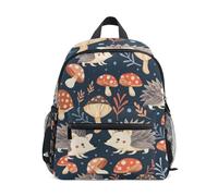 Petit sac à dos d'école pour enfants, motif hérisson, champignon, sac à bandoulière pour la maternelle, pour garçons et filles, Champignon hérisson, S
