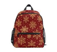 Petit sac à dos doré beige flocons de neige rouge pour tout-petits, garçons et filles, petit sac à dos, Flocons de neige dorés, beiges, rouges, Small, Sacs à dos cool imprimé football