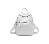 Petit sac à dos mignon en cuir PU souple pour femmes, sac d'école, cartable, sac à main tendance, S2 Blanc