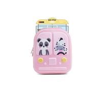 Petit sac à dos - Scolaire - 1 compartiment - Rose - Panda et zèbre