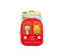 Petit sac à dos - Scolaire - 1 compartiment - Rouge - Singe et girafe