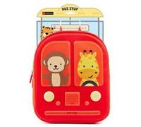 Petit sac à dos - Scolaire - 1 compartiment - Rouge - Singe et girafe Rouge