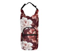 Petit sac à dos vintage pivoine rouge avec porte-bouteille d'eau élégant pour bouteille d'eau pour bouteille d'eau de marche pour bouteilles d'eau de 50/61/81/1,2 l