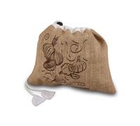 Fackelmann 47056 Sac à légumes, sac de courses réutilisable, sac pour légumes, Jute, Coton, 27,5 x 23 cm, Brun