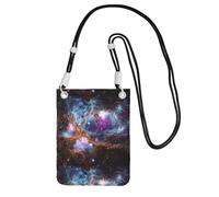 Petit sac à main à bandoulière pour téléphone portable, sac à bandoulière diagonale, univers galaxie, espace mini sac à main, portefeuille pour téléphone intelligent