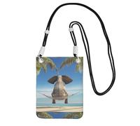 Petit sac à main à bandoulière pour téléphone portable, sac diagonal, balançoire tropicale, éléphant, mini sac à main à bandoulière, portefeuille pour téléphone intelligent
