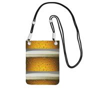 Petit sac à main à bandoulière pour transporter un sac de téléphone portable en diagonale Bière Papier peint Mini sac à main à bandoulière Portefeuille pour téléphone intelligent