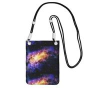 Petit sac à main à bandoulière pour transporter un sac de téléphone portable Motif galaxie diagonale dans l'univers Mini sac à main portefeuille pour téléphone intelligent