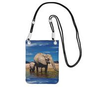 Petit sac à main à bandoulière pour transporter un téléphone portable avec de grandes oreilles diagonales et éléphant