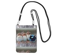 Petit sac à main à bandoulière pour transporter un téléphone portable en diagonale quatre oiseaux mini sac à main portefeuille portefeuille pour téléphone intelligent