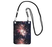 Petit sac à main à bandoulière pour transporter un téléphone portable, explosion, feu d'artifice, mini sac à main à bandoulière, portefeuille pour téléphone intelligent